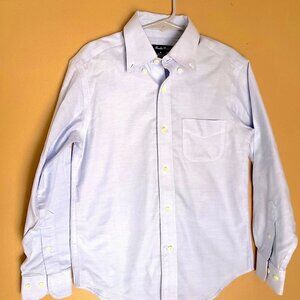 Kids Button-Up Oxford, Brooks Brothers 346, No Iron, Long Sleeve Blue Shirt, 8